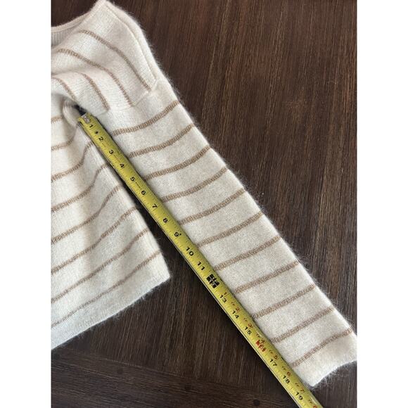 Sezane Sweater Gaspard Cardigan Super Kid Mohair Ivory Gold Stripe xs - Picture 8 of 9